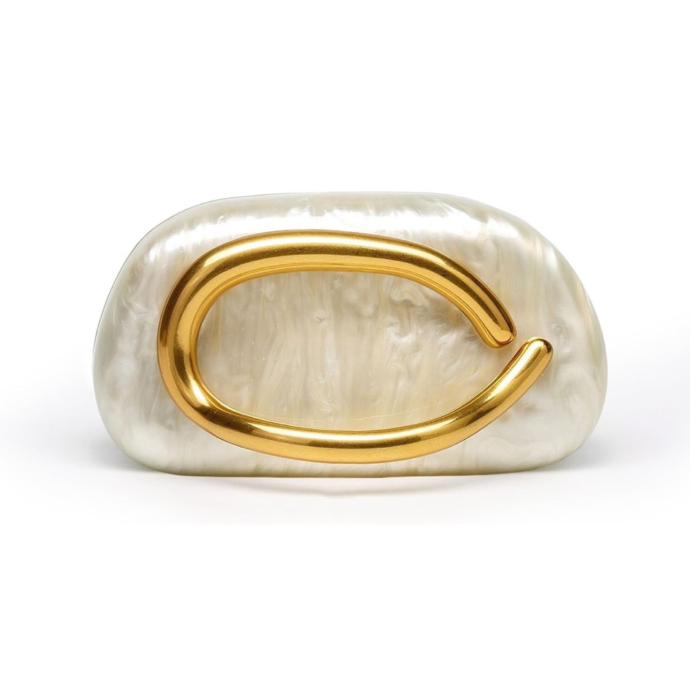 White and Gold Clutch - Picture 1 of 5